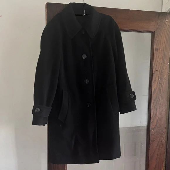 Saks Fifth Avenue Black Pea Coat - Picture 1 of 5